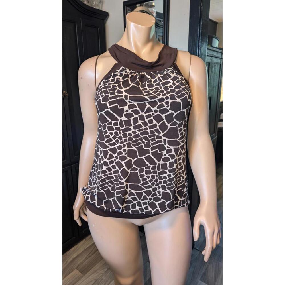 Goddess Giraffe Print Halter Tank Top – Size 1X (Made in USA)
